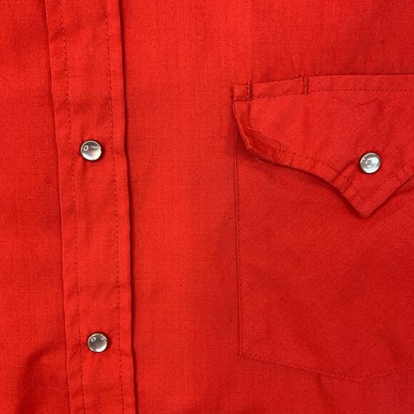 Ely Cattleman Western Shirt Mens 17.5 Watermelon Snap Button Long Sleeve Cowboy - Picture 5 of 11